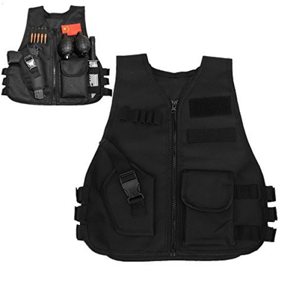 Vbestlife Airsoft Tactical Vest 1 Children Tactical Vest Black Children Kids Security Guard Waistcoat Cs Field Combat Training Military Army Tactical Vest Oxford Boys Costumes Games Protective Jacket Vest