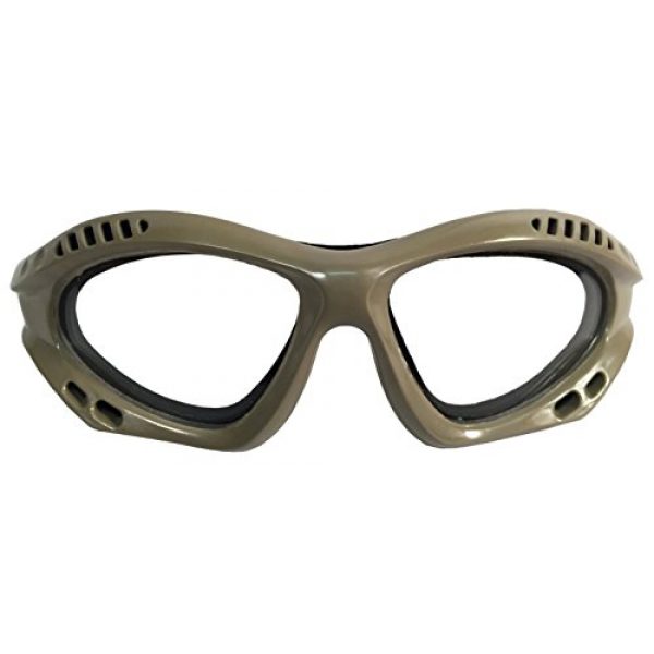A&N  2 A&N Eyes Safety & Protection Airsoft Clear Glass Adjustable Goggles (TAN)