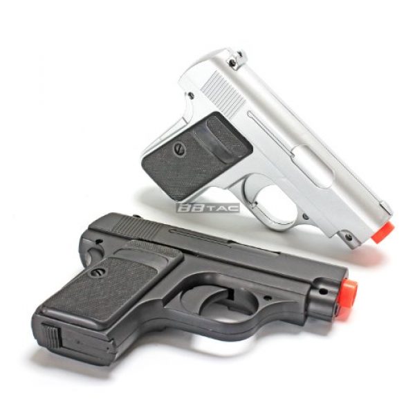 BBTac Airsoft Pistol 2 BBTac Airsoft Pistol Twin Pack - 110 FPS Spring Pocket Airsoft Gun with Storage Case