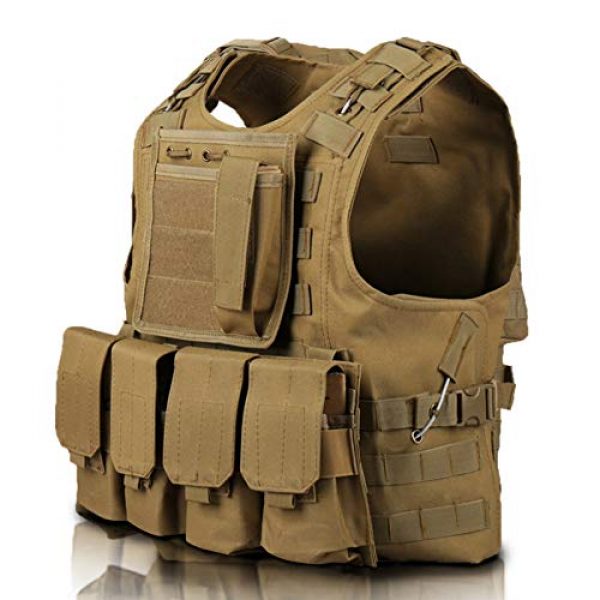 Invenko Airsoft Tactical Vest 7 Invenko Tactical Molle Airsoft Vest Paintball Combat Soft Vest Tan