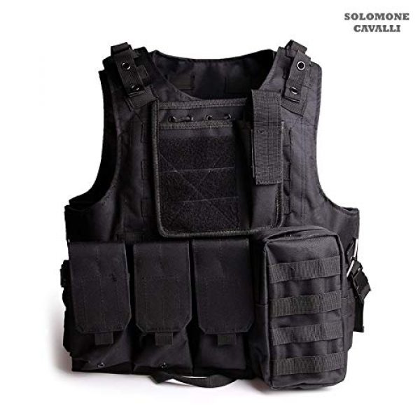 Solomone Cavalli Airsoft Tactical Vest 1 Solomone Cavalli Tactical Airsoft Vest Outdoor Ultra-Light Training Vest Adjustable for Adults 600D Black