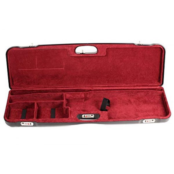 Negrini Cases Rifle Case 2 Negrini Cases 1657LR/5163 Luxury Shotgun Case for High Rib/1 Gun/1 Barrel up to 36-Inch/ABS/Barrel Vertical with Forend Off, Blue/Blue