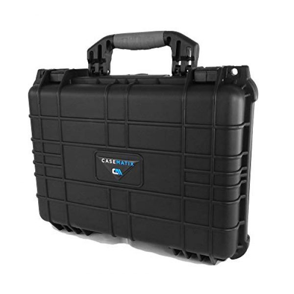 CASEMATIX Airsoft Gun Case 2 CASEMATIX 16" 4 Pistol Multiple Pistol Case - Waterproof & Shockproof Hard Gun Cases for Pistols, Magazines and Accessories - Multi Gun Case for Pistols with Two Layers of 2" Thick Customizable Foam