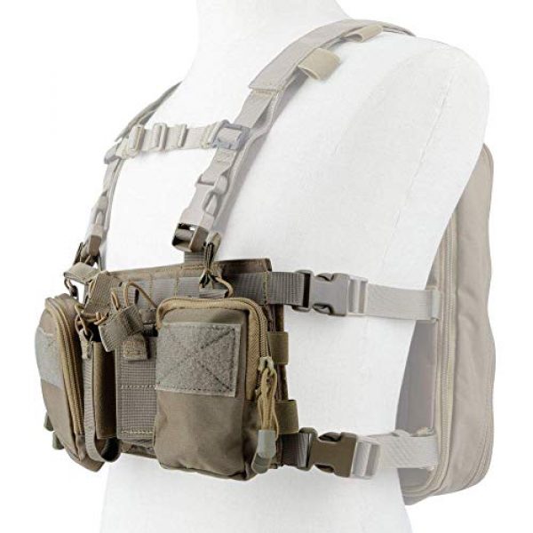 Hunting Explorer Airsoft Tactical Vest 5 Tactical Chest Vest Military Airsoft Vest with Multi-Pockets Molle Adjustable Breathable Combat Training Vest for Outdoor Hunting, Fishing, Army Fans, CS War Game, Survival Game, Combat Training