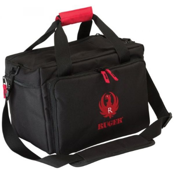 Allen Company Pistol Case 1 Allen Ruger Shooting Range Bag with Pistol Rug, MOLLE Loops & Ammo Carrier