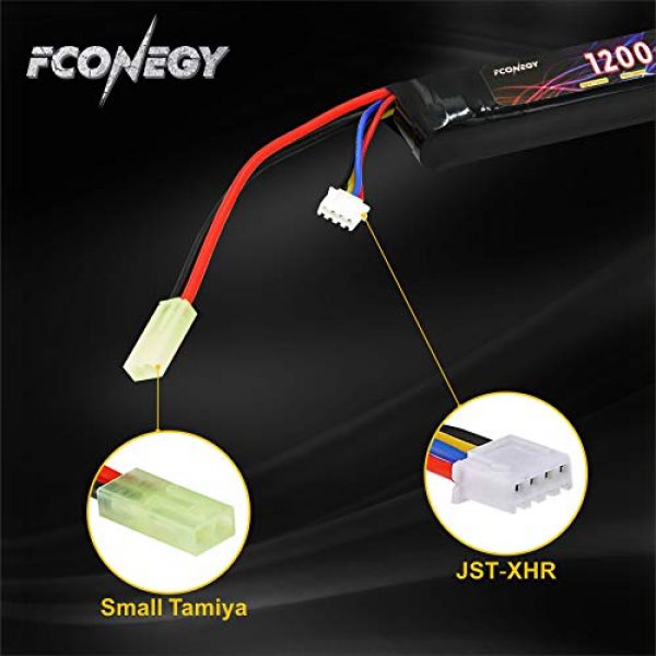 FCONEGY  4 FCONEGY 3S 11.1V 1200mAh 20C Lipo Battery Pack with Small Tamiya Plug for Airsoft Gun/Rifle