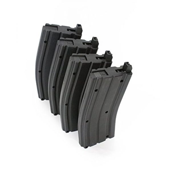 BBTac Airsoft Gun Magazine 7 BBTac BT-16 Clip - 450 Round Capacity Mag, Spare Clip Extra Airsoft Magazine for 6mm BBS Airsoft Gun Rifle BT-16A1 BT-16A2 MR733 MR744 (Pack of 4)