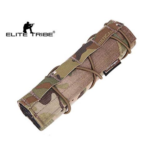 Elite Tribe  2 Elite Tribe Airsoft Tactical Rifle Suppressor Cover 18cm Quick Release Multicam