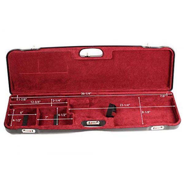 Negrini Cases Rifle Case 3 Negrini Cases 1657LR/5163 Luxury Shotgun Case for High Rib/1 Gun/1 Barrel up to 36-Inch/ABS/Barrel Vertical with Forend Off, Blue/Blue