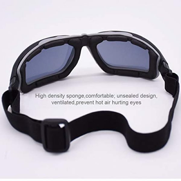 Binboll 5 Binboll Adjustable UV Protective Outdoor Glasses Motorcycle Goggles Dust-Proof Protective Combat Goggles Military Sunglasses Ski Goggles to Prevent Particulates and Fog in Colorful