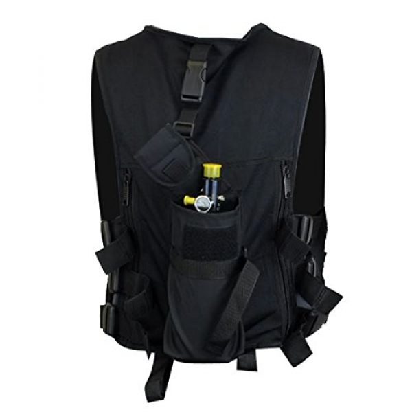 Maddog Airsoft Tactical Vest 5 Maddog Lightweight Tactical Paintball Sport Vest | Holds 4 Pods & Tank Up to 90ci