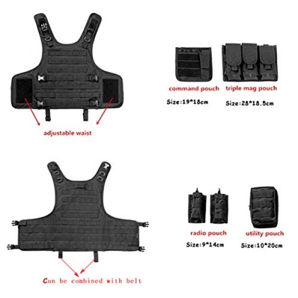 vAv YAKEDA Airsoft Tactical Vest 3 vAv YAKEDA Tactical Vest Military Chest Rig Airsoft Swat Vest for Men