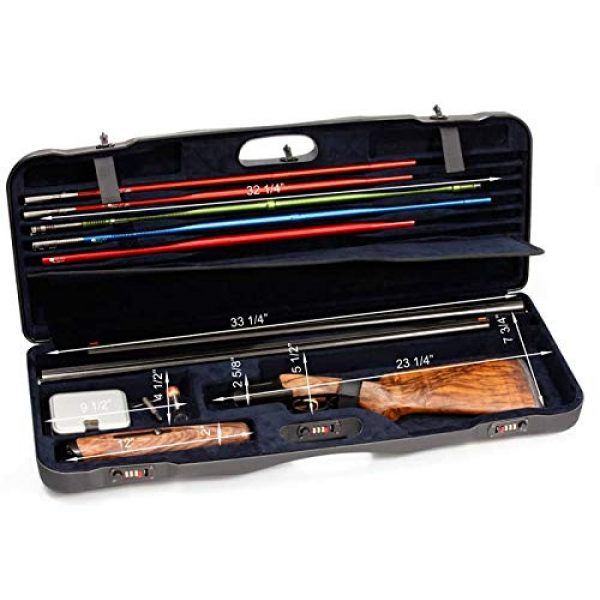 Negrini Cases Airsoft Gun Case 7 Negrini Cases 1652LR-TS/5040 Shotgun Case for O/U ABS/1 Gun/1 Barrel up to 33 1/2-Inch with 3 Tube Set, Black/Blue
