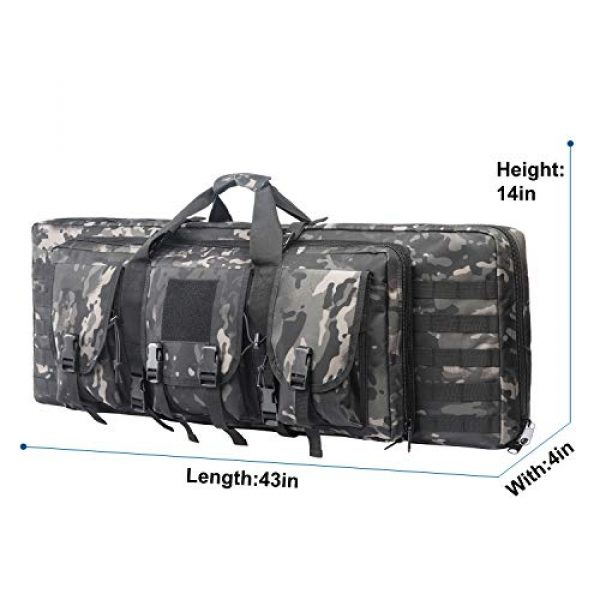 Fox Tactical Airsoft Gun Case 7 Fox Tactical 38 42 Inch Double Long Rifle Gun Case Bag Outdoor Tactical Carbine Cases Water Dust Resistant Fireproof for Hunting Shooting (Black Multicam, 42in)