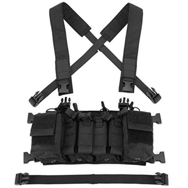 Jadedragon Airsoft Tactical Vest 5 Jadedragon Tactical Chest Vest with Drop Pouch Sub Abdominal Carrying Kit Bag and Multi-Pockets for Airsoft Shooting Wargame Paintball