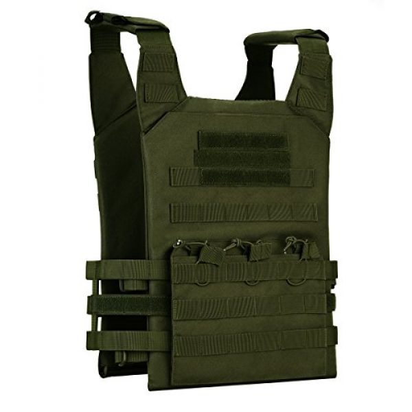 Unistrengh Airsoft Tactical Vest 2 UNISTRENGH Tactical Molle Vests Airsoft Paintball Breathable Adjustable Ultralight Assault Swat Vest with Detachable EVA Protective Safety Guard