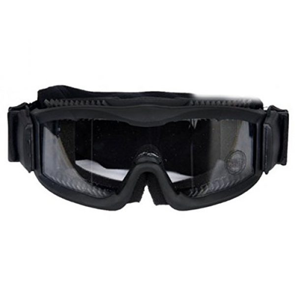 AKT 2 Outdoor Tactical Vented Safety Airsoft Goggles CS Paintball Glasses Interchangeable 3 Lens Kit(Black)