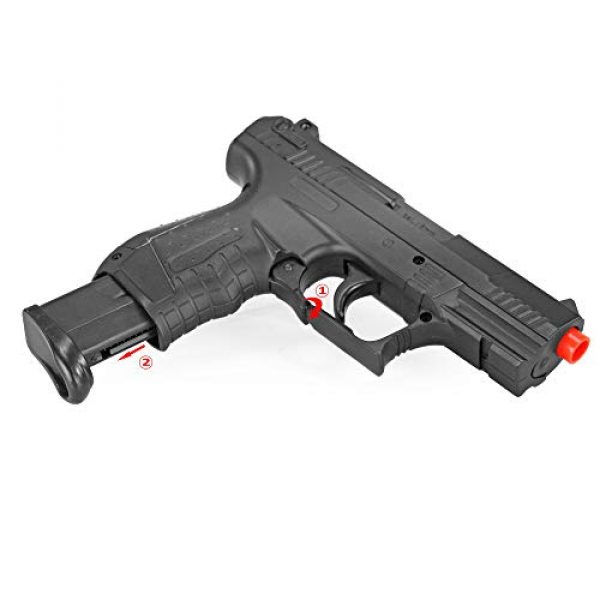 BBTac Airsoft Pistol 6 BBTac Airsoft Pistol - Metal Slide Airsoft Gun Spring Powered 240 FPS, Metal Alloy Construction (Black)