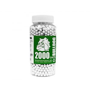 BULLDOG AIRSOFT Airsoft BB 1 Bulldog 2000 Airsoft Pellets [0.25g] Biodegradable [6mm White] Triple