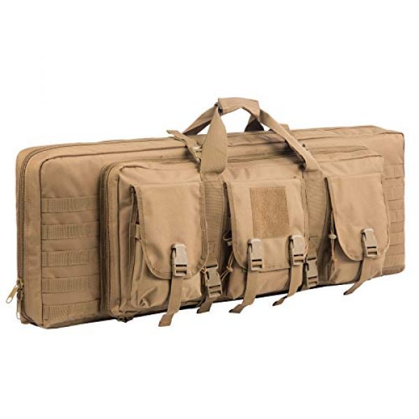 Fox Tactical Airsoft Gun Case 1 Fox Tactical 38 42 Inch Double Long Rifle Gun Case Bag Outdoor Tactical Carbine Cases Water Dust Resistant Fireproof for Hunting Shooting (Tan, 42in)