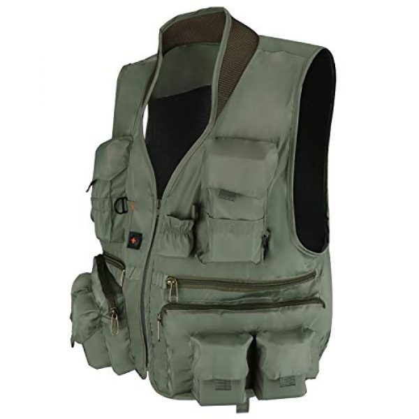 Anglerbasics Airsoft Tactical Vest 2 Anglerbasics Army Green Multifunction Airsoft Tactical Vest Quick Dry Multi Pockets Mesh Breathable Active Military wear Jacket- Fits for All Outdoor Sports