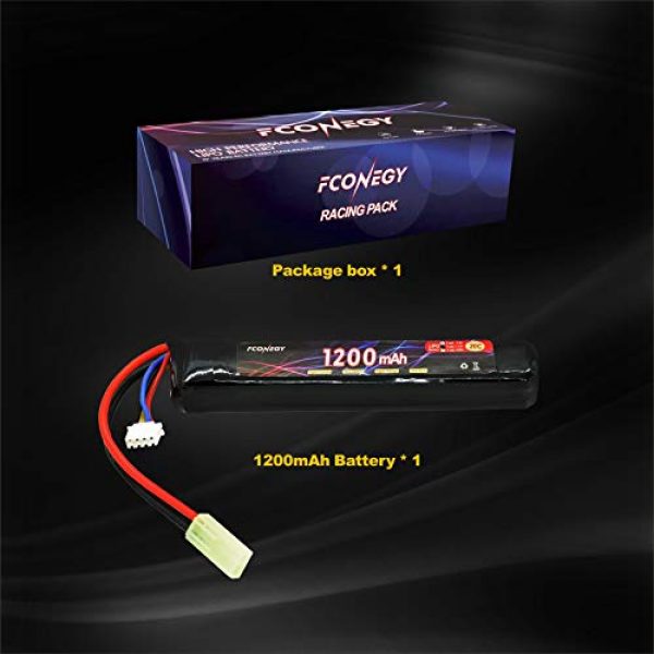 FCONEGY  7 FCONEGY 3S 11.1V 1200mAh 20C Lipo Battery Pack with Small Tamiya Plug for Airsoft Gun/Rifle