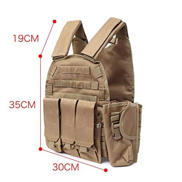 DMAIP Airsoft Tactical Vest 3 DMAIP Hunting Molle Tactical Vest Combat Security Training Tool Pouch Modoular Protective Durable Waistcoat for Outdoor Paintball CS Game Airsoft Climbing Hiking