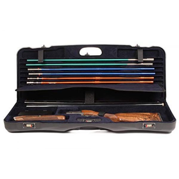 Negrini Cases Airsoft Gun Case 4 Negrini Cases 1652LR-TS/5040 Shotgun Case for O/U ABS/1 Gun/1 Barrel up to 33 1/2-Inch with 3 Tube Set, Black/Blue