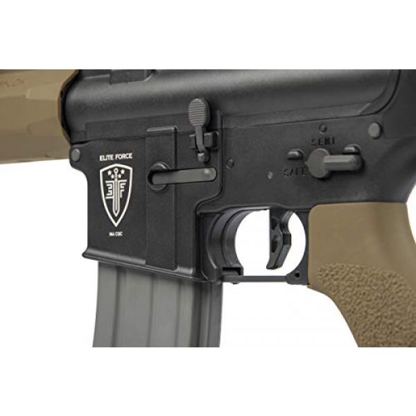 Elite Force Airsoft Rifle 3 Elite Force M4 AEG Automatic 6mm BB Rifle Airsoft Gun, CQC, Black/Tan (2279527)