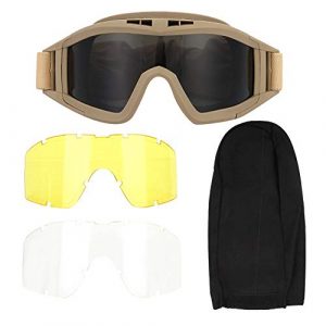 Bnineteenteam  1 Tactical Goggles, Paintball Eye Protection Glasses Anti-Dust Anti-Fog Safety Goggles for Riding Hunting Paintball Motorcycle