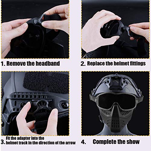 AOUTACC Airsoft Protective Gear Set, Half Face Mesh Mask With Ear Protection And Tactical Goggles For Adult Men Women Bbs Paintball Shooting Cs Survival Games Cosplay