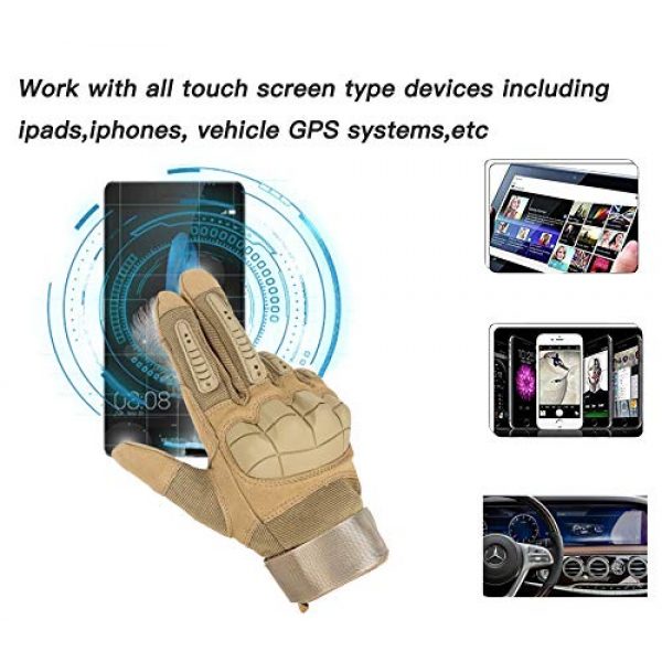 HIKEMAN  5 HIKEMAN Full Finger Touch Screen Tactical Military Gloves Hard Knuckle Gloves for Hunting Shooting Motorcycle Cycling Hiking