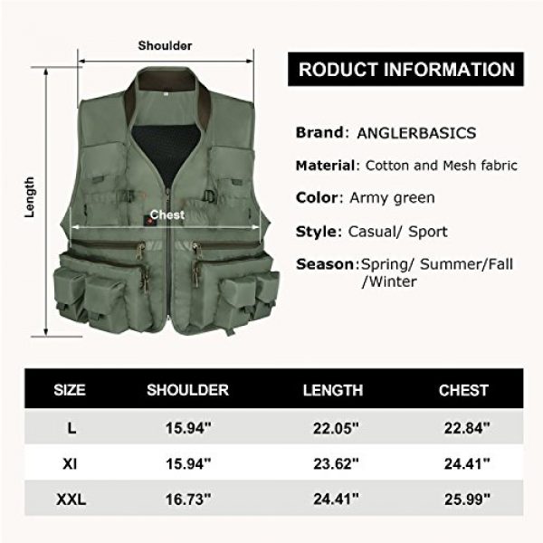 Anglerbasics Airsoft Tactical Vest 5 Anglerbasics Army Green Multifunction Airsoft Tactical Vest Quick Dry Multi Pockets Mesh Breathable Active Military wear Jacket- Fits for All Outdoor Sports