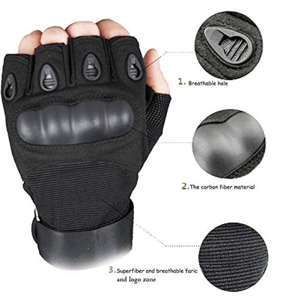 K-mover 5 K-mover Outdoors Camping Half Finger Gloves Tactical Fingerless Tactical Gloves Durable Hard Knuckle Cycling Motorcycle Gloves for Shooting Hunting Motorcycling Climbing
