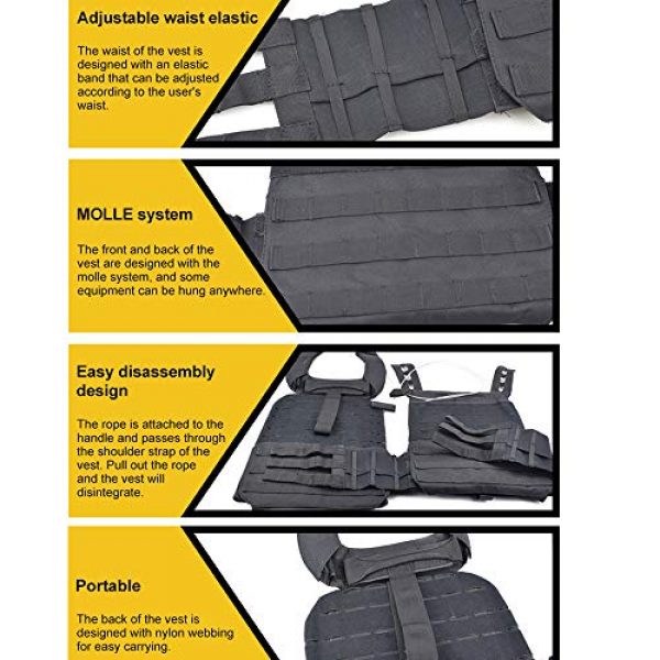 ActionUnion Airsoft Tactical Vest 6 ActionUnion Tactical Vest Molle CS Field Vests Outdoor Adjustable Lightweight Breathable Airsoft Paintball Hunting Shooting Adults 900D Oxford