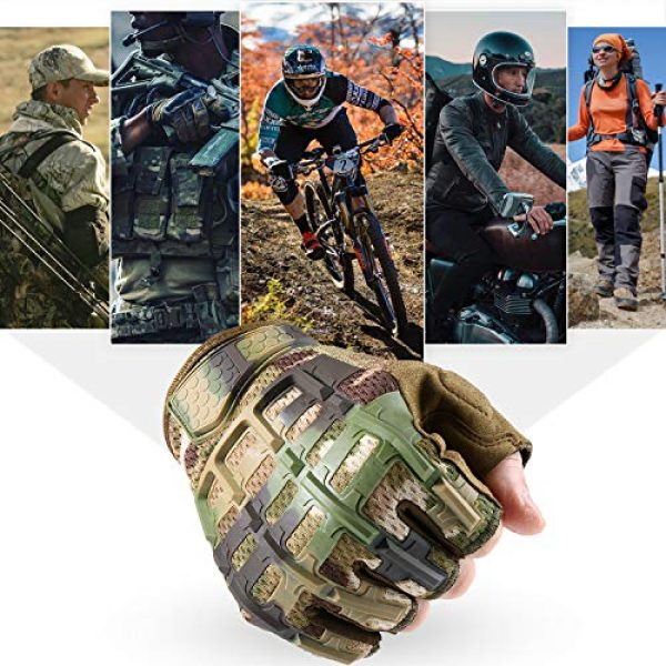 YOSUNPING 7 YOSUNPING Tactical Rubber Knuckle Fingerless Gloves Protection for Airsoft Paintball Riding Motorcycle Work