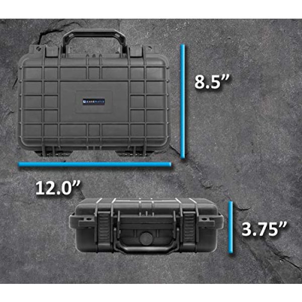 CASEMATIX Pistol Case 6 CASEMATIX Hard Gun Case for Pistols - Waterproof & Shockproof Gun Cases for Pistols, Compact 9mm Gun Case for Carrying Handgun with Scope and Accessories