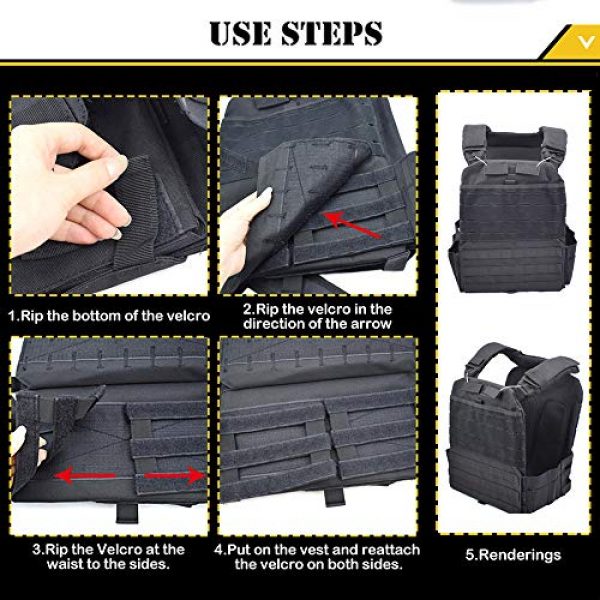 ActionUnion Airsoft Tactical Vest 4 ActionUnion Tactical Vest Molle CS Field Vests Outdoor Adjustable Lightweight Breathable Airsoft Paintball Hunting Shooting Adults 900D Oxford