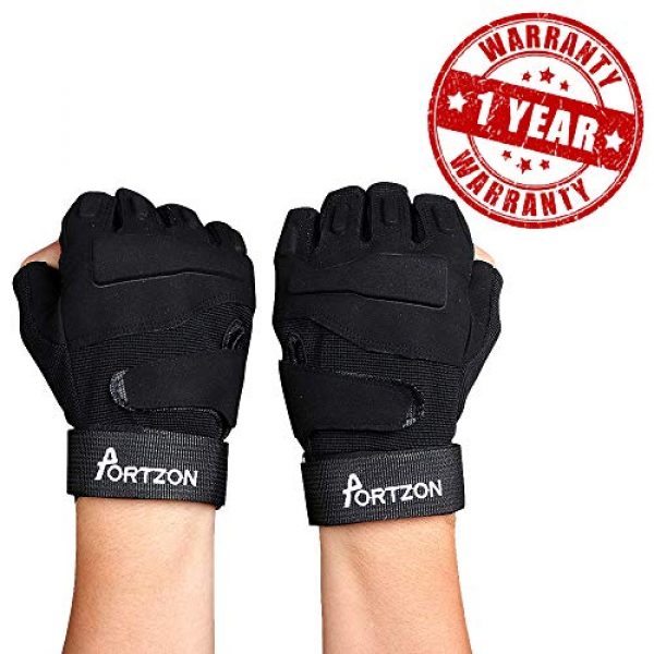 Portzon  5 Portzon Weight Lifting Gloves, Workout Gloves for Men & Women, Anti-Slip Gym Gloves with Wrist Strap