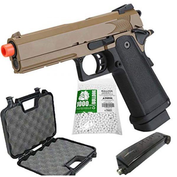 BULLDOG AIRSOFT Airsoft Pistol 1 Airsoft HI-CAPA 4.3 Desert Green Gas Pistol with Free Speed Loader BBS and Gun Case [Airsoft Blowback]