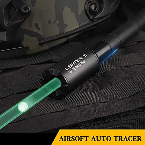 Action Union 3 Action Union Lighter S Mini Automatic Airsoft Tracer Unit BBS Glow in Dark for Airsoft Gun 14mm and 10mm Pistol with an Adaptor of M14 CCW Thread to M11 CW Thread