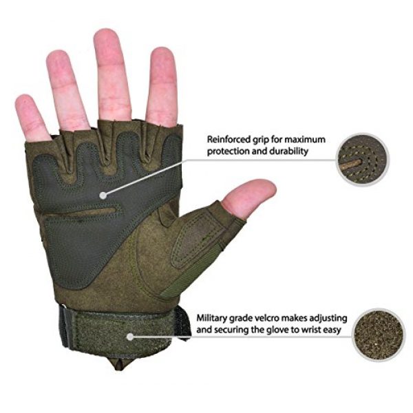 TitanOps Gear 3 TitanOPS Fingerless Hard Knuckle Motorcycle Military Tactical Combat Training Army Shooting Outdoor Gloves