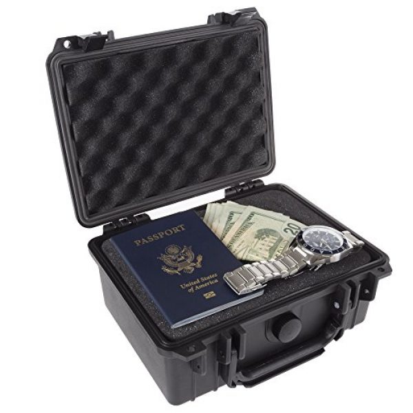 Stalwart Airsoft Gun Case 6 Gun and Camera Case - Waterproof Carrying Case with Foam for Pistols, Handguns, Knives, Electronics, Camera Gear, and Lens by Stalwart
