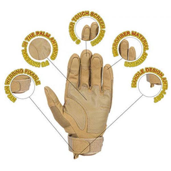HIKEMAN  4 HIKEMAN Full Finger Touch Screen Tactical Military Gloves Hard Knuckle Gloves for Hunting Shooting Motorcycle Cycling Hiking