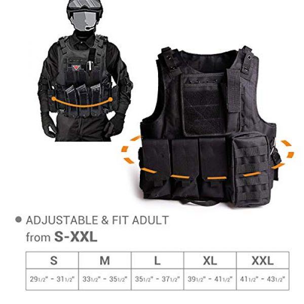 Solomone Cavalli Airsoft Tactical Vest 3 Solomone Cavalli Tactical Airsoft Vest Outdoor Ultra-Light Training Vest Adjustable for Adults 600D Black