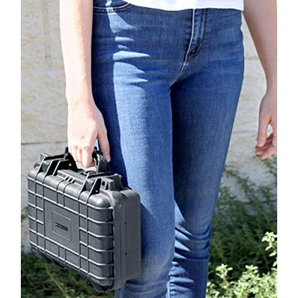 CASEMATIX Pistol Case 7 CASEMATIX Hard Gun Case for Pistols - Waterproof & Shockproof Gun Cases for Pistols, Compact 9mm Gun Case for Carrying Handgun with Scope and Accessories