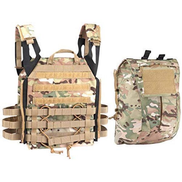 Will Outdoor Airsoft Tactical Vest 1 Airsoft Tactical JPC2.0 Amphibious Combat Multicam Protective Vest with 2.0 Large Capacity Outdoor Expansion Kit