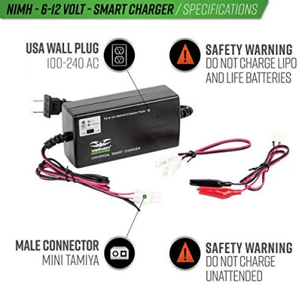Valken  3 Valken Airsoft NiMH Smart Battery Charger - 6V-12V