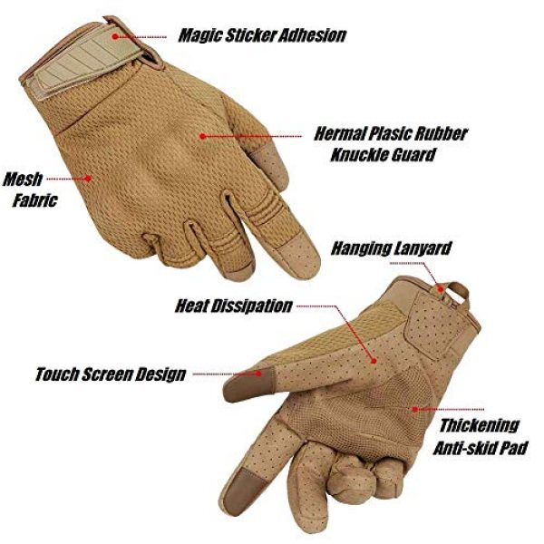 HYCOPROT  2 HYCOPROT Tactical Gloves, Mesh Breathable Waterproof Windproof Outdoor Gloves with Flexible Touch Screen Hard Knuckle Protect for Cycling Motorcycle Climbing Gardening Hunting Gear