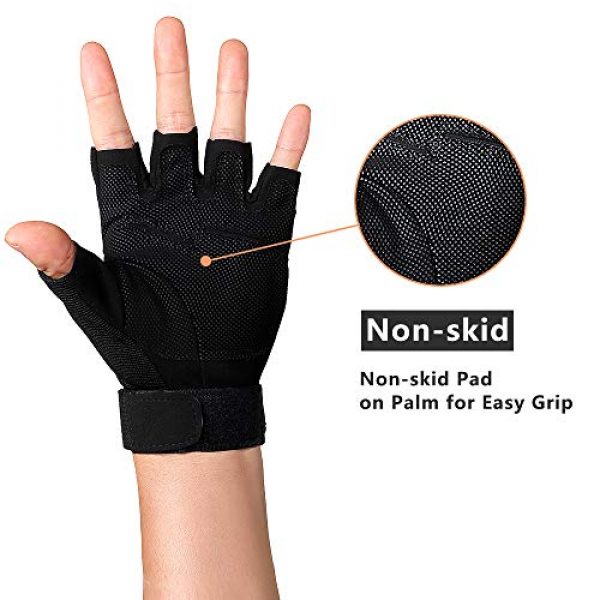 Portzon  4 Portzon Weight Lifting Gloves, Workout Gloves for Men & Women, Anti-Slip Gym Gloves with Wrist Strap